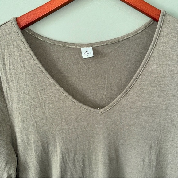 ANRABESS Womens Sage Green Dress Size Small Round Neck Short Sleeve Tiered - Picture 6 of 9